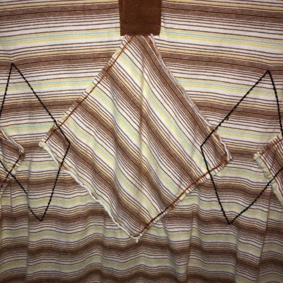 Reef Mens XL Brown Striped Short Sleeve Polo Shirt - Picture 3 of 8